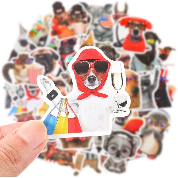 Cat and dogs stickers with glasses - Picture 4 of 5